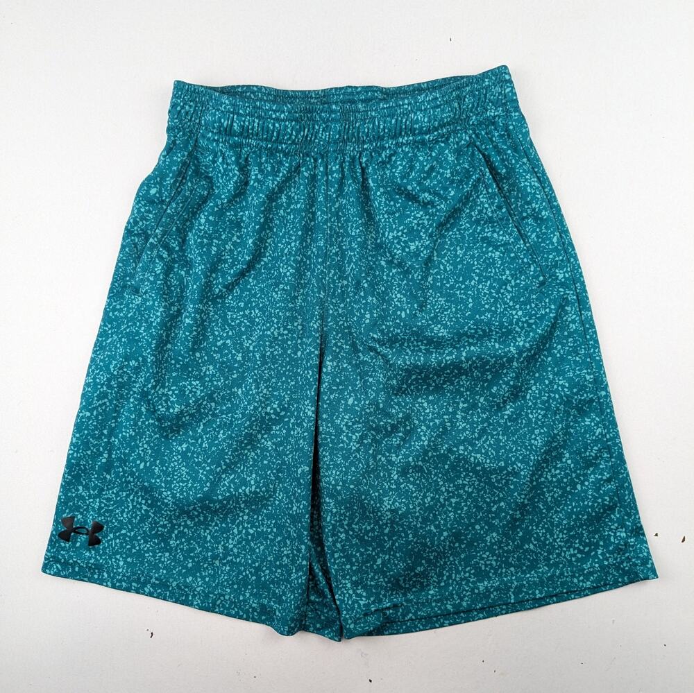 Under Armour Boys Large Aqua Splotch Athletic Shorts